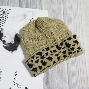 Venta al por mayor Vietnam 100 Uds plegable mujer Otoño Invierno logotipo personalizado caqui sombrero liso leopardo acrílico adulto señora sombreros gorros - Product Image 5