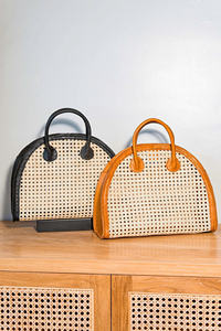 Bolso de Mano de Ratán para Mujer, Estilo Verano, Nhatminh, Minimalista, con Correa, Elegante, 39x14x39cm - Product Image 2