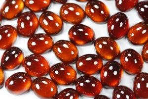Natural Naranja Hessonita Granate Forma Oval Cabujón Calibrado Tamaño - Product Image 3