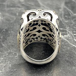 Large Handmade 14k Men's Black Onyx <b>Ring</b> Vintage Ottoman Style <b>Statement</b> Gift for Him Oval Shape Men's Sterling Silver Jewelry - Product Image 6