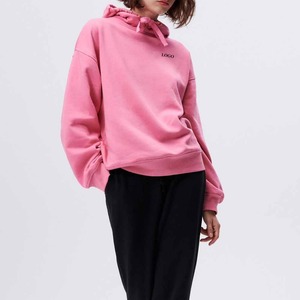 Sudadera con capucha de gran tamaño transpirable de alta calidad para mujer, Sudadera con capucha de Color sólido con hombros caídos de Color personalizado para estilo callejero de invierno 2026 - Product Image 2