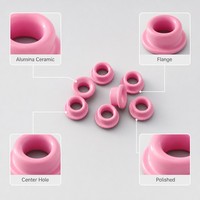 Œillet en céramique à bride pour machine textile, guide de fil et de cordon, alumine rose