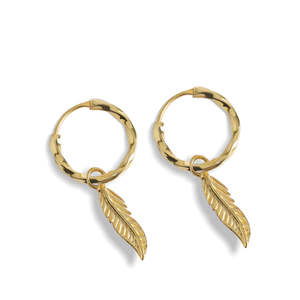 Boucles d'oreilles créoles en argent sterling 925 de qualité supérieure pour femmes et filles, motif plume, cadeau idéal - Product Image 1