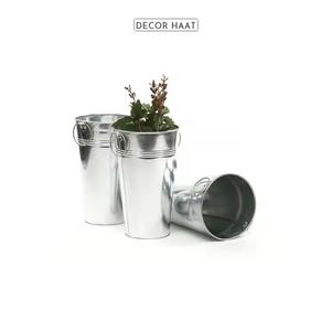 Jardinières en métal artisanales seaux décoratifs pour la maison et le jardin pour plantes herbes fleurs - Product Image 1