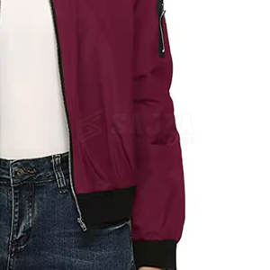 Elegante chaqueta de bombardero para mujer con cierre de cremallera y diseño personalizado para ropa de calle informal chaqueta de bombardero para mujer - Product Image 5