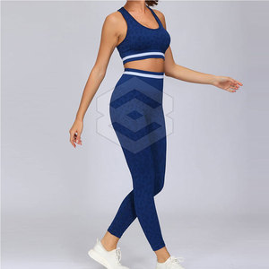Leggings de entrenamiento de compresión de barriga de estiramiento alto para mujer, sujetador de Yoga Push-Up, conjuntos sólidos de talla grande, equipo de Fitness deportivo - Product Image 3