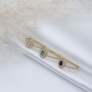 อความารีนหิน CZ รูปสี่เหลี่ยมผืนผ้าคลัสเตอร์แหวนตุรกีทําด้วยมือขายส่งเครื่องประดับเงินแท้ 925 - Product Image 6