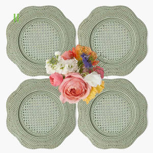 Handmade Rattan Charger Plates Boho Rattan <b>Placemat</b> OEM Eco Friendly <b>Placemat</b> <b>Wicker</b> Charger Plate From Vietnam Factory - Product Image 3