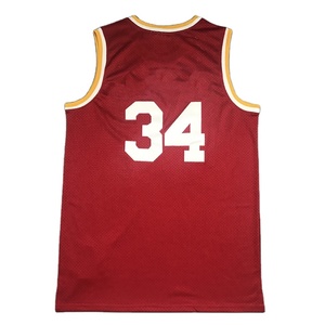 Maillot de basket-ball personnalisé 34 respirant rétro haut en maille broderie grande taille saut d'entraînement avec votre logo de nom préféré - Product Image 1