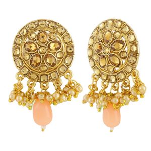 เครื่องประดับเจ้าสาวอินเดียสร้อยคอโชกเกอร์คริสตัลชุดเครื่องประดับต่างหูชุบทอง - Product Image 4