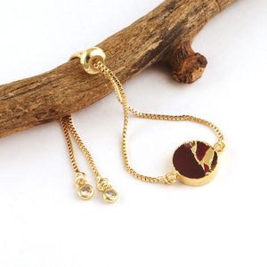 Vente en gros, Bracelet rond réglable, en cuivre, rubis, Turquoise, serrure coulissante, Bracelet chic en plaqué or, boîte, chaîne, Bracelet de créateur - Product Image 2