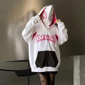 เสื้อครอปผ้าฝ้ายเทอร์รี่มีฮู้ดสำหรับผู้หญิงเสื้อครอปซิปรูดซิปแบบสวมหัวมีฮู้ดปัก3D Y2k น้ำหนักมากงานตามสั่ง - Product Image 1