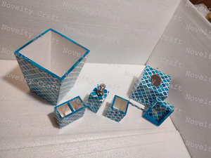 <b>Set</b> of 7 Pieces Mother of Pearl <b>Bathroom</b> Accessories Luxury Design Premium Quality Mother of Pearl <b>Bathroom</b> <b>Sets</b> - Product Image 2