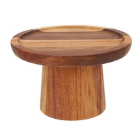 STAR CRAFT INDIA 2026 Nouvelle Arrivée Support à Gâteau en Bois Naturel Blanc de 13 Pouces à un Niveau, Taille Personnalisée, avec Résine Époxy, pour Fêtes et Événements