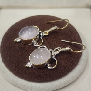 ต่างหูเงินสเตอริง925สำหรับผู้หญิงทำด้วยมือดีไซน์คลาสสิกไม่ซ้ำใครคุณภาพดีเยี่ยมรูปวงรีธรรมชาติเพชรแฟชั่นกุหลาบ - Product Image 3