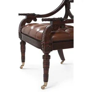 Bois sculpté exquis et sellerie haut de gamme |   <span class=keywords><strong>Fauteuil</strong></span> d'appoint Prestige English Heritage - Product Image 4