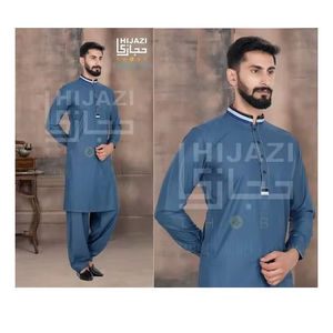 Wholesale Traditional Style Cotton Made <b>Indian</b> & Pakistani Clothing Long Sleeve Pathani <b>Kurta</b> Pajama <b>for</b> Parties - Product Image 1
