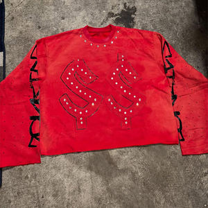 เสื้อยืดแขนยาวสำหรับผู้ชายเสื้อพิมพ์ลายสำหรับผู้ชายเสื้อยืดขอบดิบสำหรับผู้ชายเสื้อยืดแขนยาวสองชั้นขนาดใหญ่ - Product Image 1