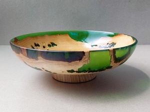 EPOXY LINKED DECOR HANDMADE NATURAL WOODEN AND RESIN SALAD <b>BOWL</b> Good Quality for Home and Restaurant Use for Parties - Product Image 6