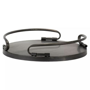 Rustic Iron Wood and Metal <b>Tray</b> Durable Stylish Design Perfect for Home Dining Table Kitchen and Gift Use - Product Image 3