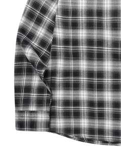 Chemise à carreaux noire et blanche pour homme, en coton et polyester, manches longues, boutonnée, décontractée, en flanelle douce, coupe ample - Product Image 5