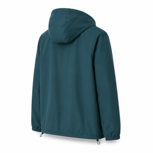 Veste coupe-vent à capuche pour homme personnalisée, polyester léger, résistant à l'eau, style urbain, décontracté, OEM, ODM, marque privée, vente en gros - Product Image 4