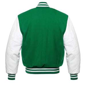 <b>Men</b> Napoleon Wholesale Varsity Letterman Baseball <b>Black</b> Wool Genuine <b>Black</b> Leather Sleeves <b>Jacket</b> - Product Image 4