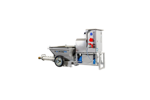 Industrial Mortar <b>Spray</b> Machine Blue Electric Motor 400v Three Phase Plaster Renderer For Wall Ceiling - Product Image 1
