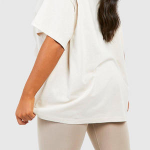 Top Trending mujeres 100% algodón de gran tamaño liso blanco camiseta para la venta mujeres personalizadas Camisetas básicas - Product Image 5