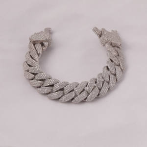 สร้อยข้อมือเพชรมอยส์ซาไนต์สีเงิน925กำไลข้อมือแฟชั่นฮิปฮอปแบบกำหนดเองกำไลข้อมือแฟชั่นสุดหรูสำหรับผู้ชาย - Product Image 3