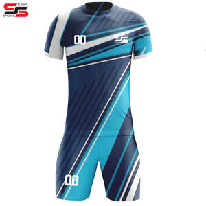 Venta caliente conjunto de camisetas de fútbol lisas logotipo personalizado camisetas de fútbol de moda 100% poliéster cómodo uniforme de fútbol desgaste - Product Image 1