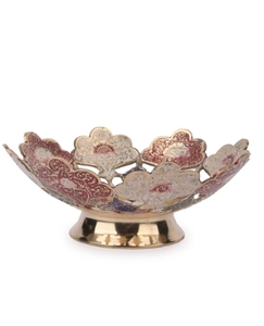 ตะกร้าใส่ผลไม้ทำจากทองเหลืองพิมพ์ลายขนาดเส้นผ่านศูนย์กลาง8นิ้วทำจากโลหะสำหรับเคาน์เตอร์ครัวตะกร้าผลไม้ผักหลากสี - Product Image 1