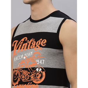 Chemises de rue de gymnastique d'été pour hommes, gilet 3D décontracté, haut de sport à col en V, t-shirts en tissu de jersey respirant sans manches - Product Image 5