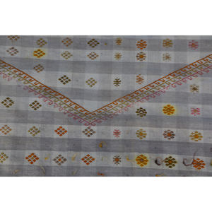 Alfombra turca clásica Vintage de 2,4x10,8 pies, lana blanca, yute, técnica de tejido plano, patrón de retazos, 10mm de espesor, Estilo clásico - Product Image 5