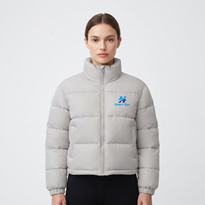 High Quality New Fashion Winter Women's Sheep Skin Knitted Bubble <b>Crop</b> Puffer <b>Jacket</b> Quick Dry Plus Size - Product Image 2