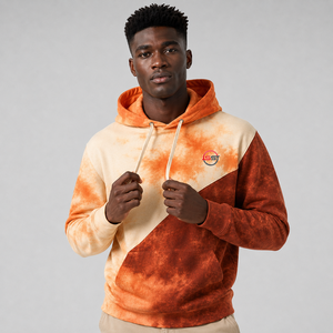 Sweat à capuche tie-dye pour homme, très tendance, avec logo personnalisé, en molleton de coton doux, style streetwear décontracté - Product Image 6