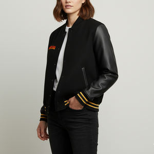 2025 nouveau arrivé tenue décontracté en cuir manches Baseball veste en plein air poids lourd grande taille Baseball université veste pour les femmes - Product Image 3