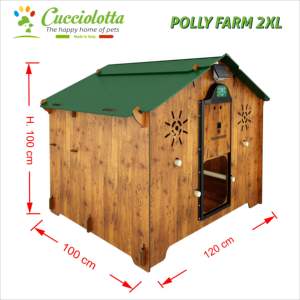 Gallinero Cucciolotta Polly Farm 2XL Cuadrado, Sólido, Hecho en Italia, Laminado HPL de Alta Calidad, Resistente para Exteriores - Product Image 1