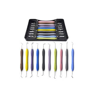 Instrumento de relleno compuesto Dental silicona multicolor restaurador 10 piezas Kit con bandeja de plástico instrumentos quirúrgicos dentales - Product Image 6