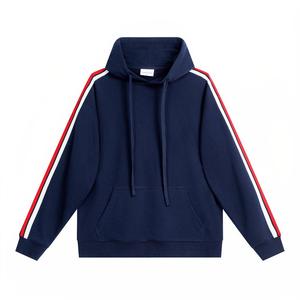 Heavyweight 380g Ribbed Vintage <b>American</b> <b>Hoodie</b> for Men Loose-Fitting Casual Solid Color Front Logo for Winter and Couples - Product Image 5