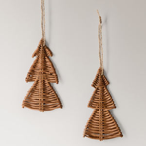 Elegant Rattan Christmas Tree <b>Hanging</b> <b>Ornament</b> Handwoven Wicker Decor OEM ODM Factory Wholesale Rattan Tree <b>Ornament</b> - Product Image 4