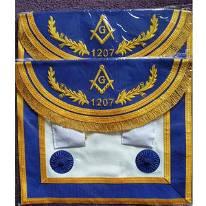 Tabliers et Regalia écossais maçonniques à collectionner Tablier de maître maçonnique Star Blue Lodge Tissu blanc avec broderie prix bon marché - Product Image 1