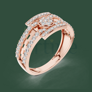 Bague en saphir 14K Design unique de halo - Product Image 1