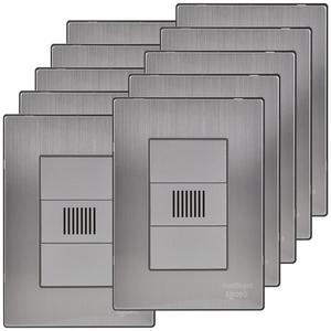 Campanello a pulsante di facile installazione, MXIUZ-006, 10 pezzi, 125-250VAC, 50/60Hz, Argento, Acciaio inossidabile/PC. - Product Image 1