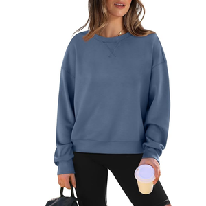 Femmes 2024 Printemps Pull plissé Sweatshirts Fabricant Manches longues Casual Pullovers Chic Tops made in Bangladesh - Product Image 1