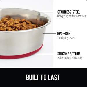 Superb Quality Non Slip Stainless Steel Heavy <b>Dog</b> <b>Bowl</b> With Rubber Base Pet Food Drinking Dish Pet Feeder Cat Food Water <b>Bowls</b> - Product Image 2