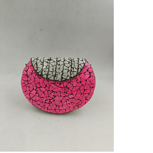 <b>Gold</b> mosaic metal <b>clutch</b> with a central sunburst motif and mirrored accents Available Wholesale Stock by LUXURY CRAFTS - Product Image 4