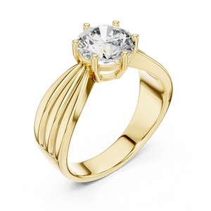 Bague de soirée en or jaune 14 carats avec diamant de laboratoire rond pour femme, idéale pour les fiançailles, certifiée IGI, bijoux fins, nouveau diamant de culture - Product Image 5