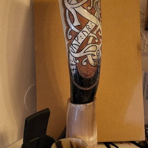 ฮอร์นดื่มไวกิ้งธรรมชาติเป็นมิตรต่อสิ่งแวดล้อมฮวงจุ้ยสัตว์แกะสลักลึกแกะสลักด้วยมือ3D - Product Image 4