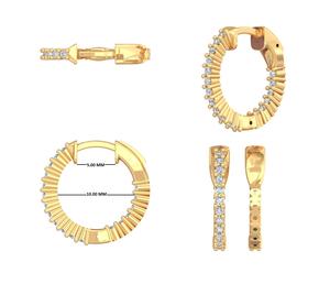 Lujosos pendientes de aro de moissanita redondos de 0.50Ct brillo brillante en oro de 14K OEM al por mayor - Product Image 5